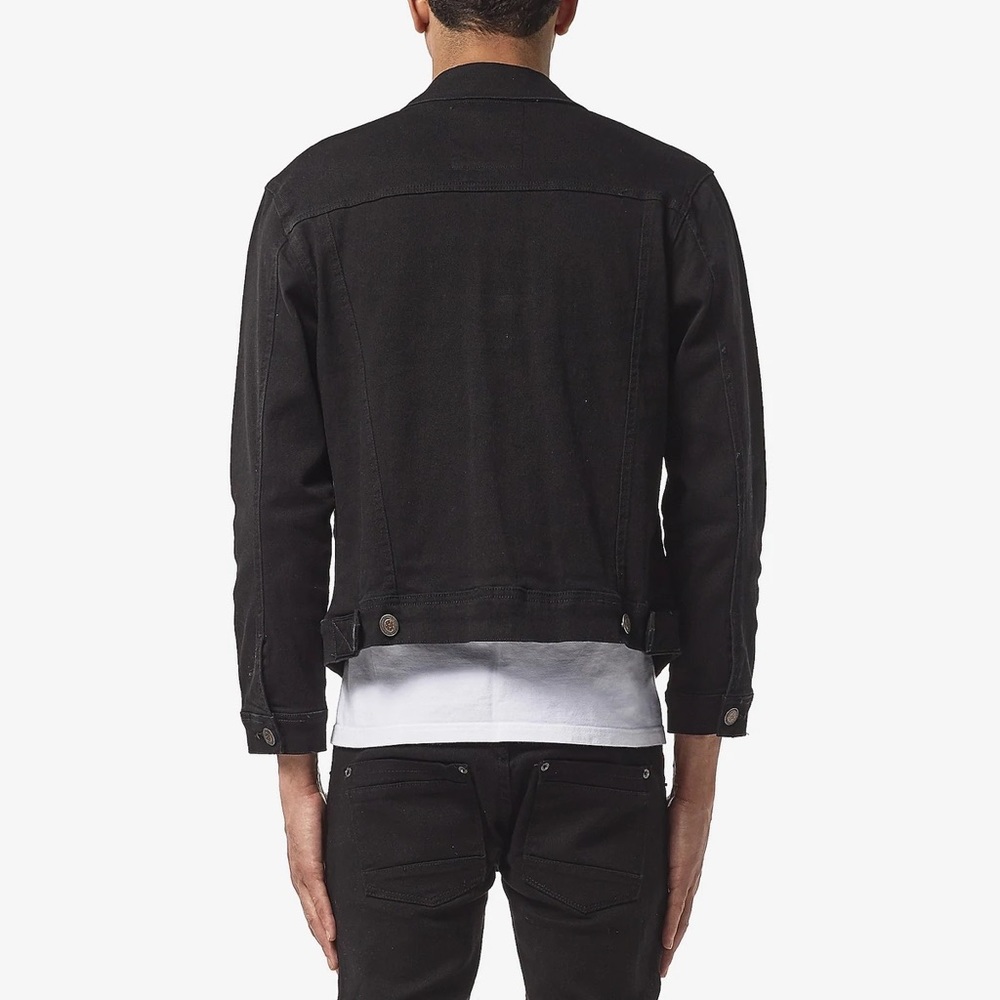 Copper Rivet Black Denim Jacket - Picture 3 of 9